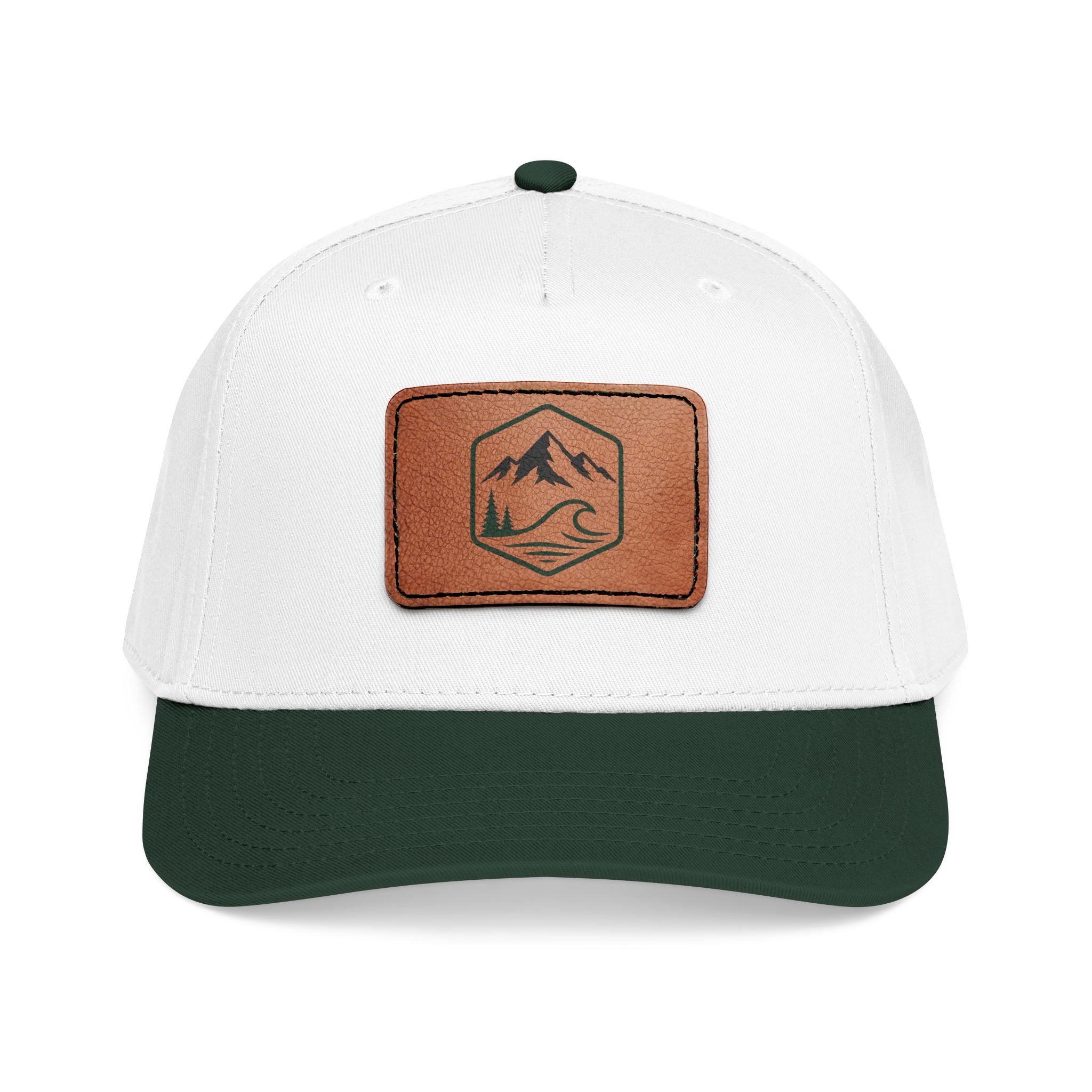 Leather Timber Wave Patch Outdoors Baseball Cap