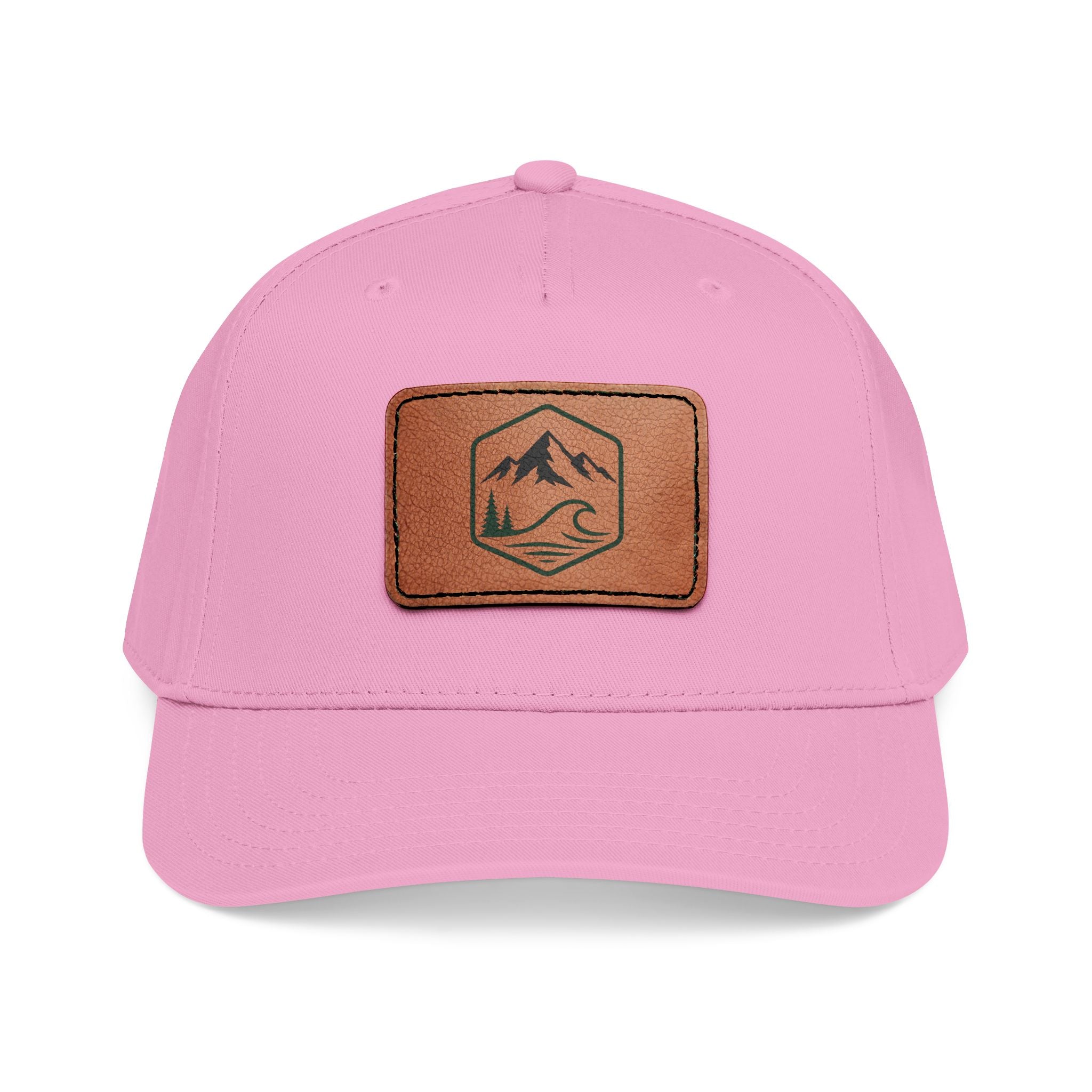 Leather Timber Wave Patch Outdoors Baseball Cap