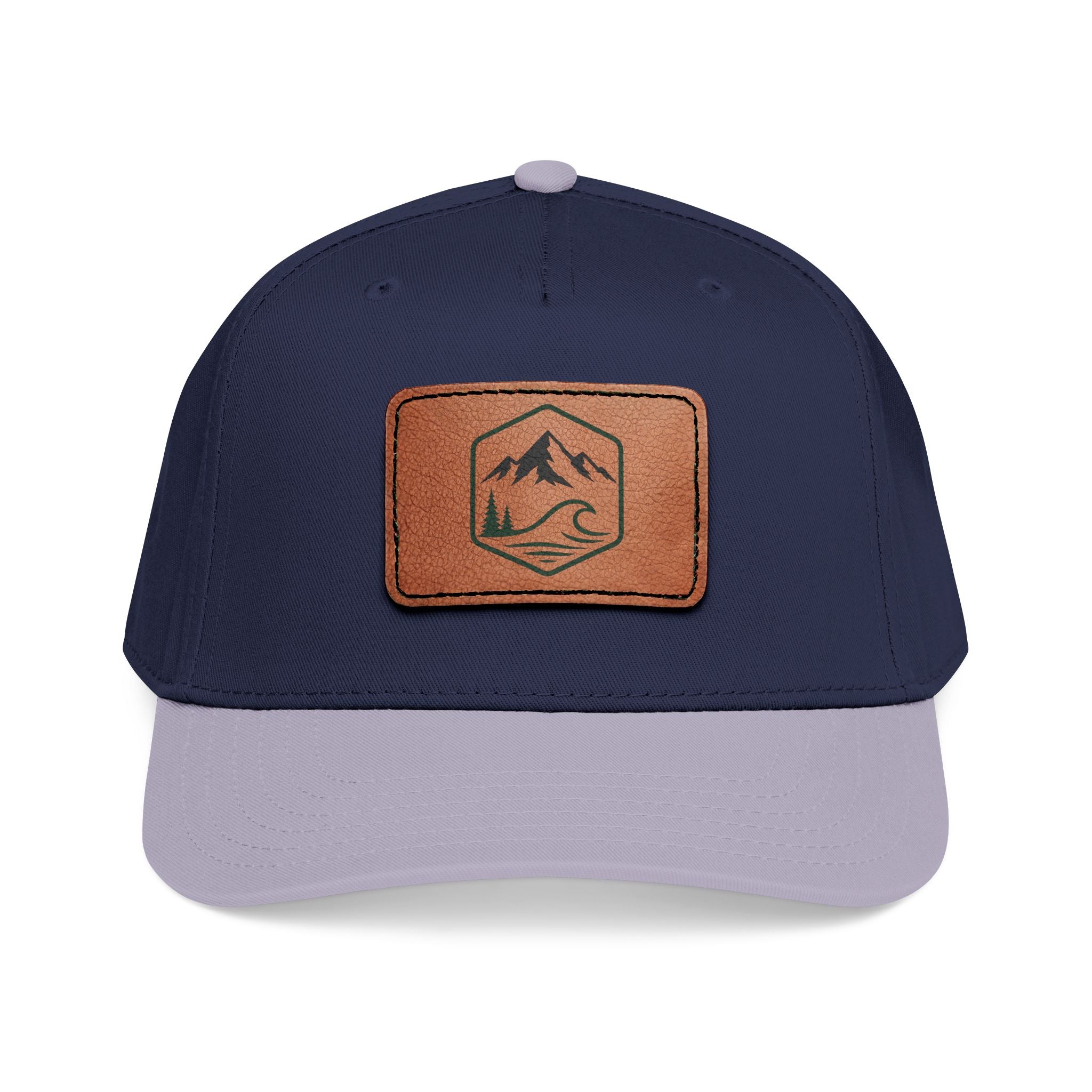 Leather Timber Wave Patch Outdoors Baseball Cap