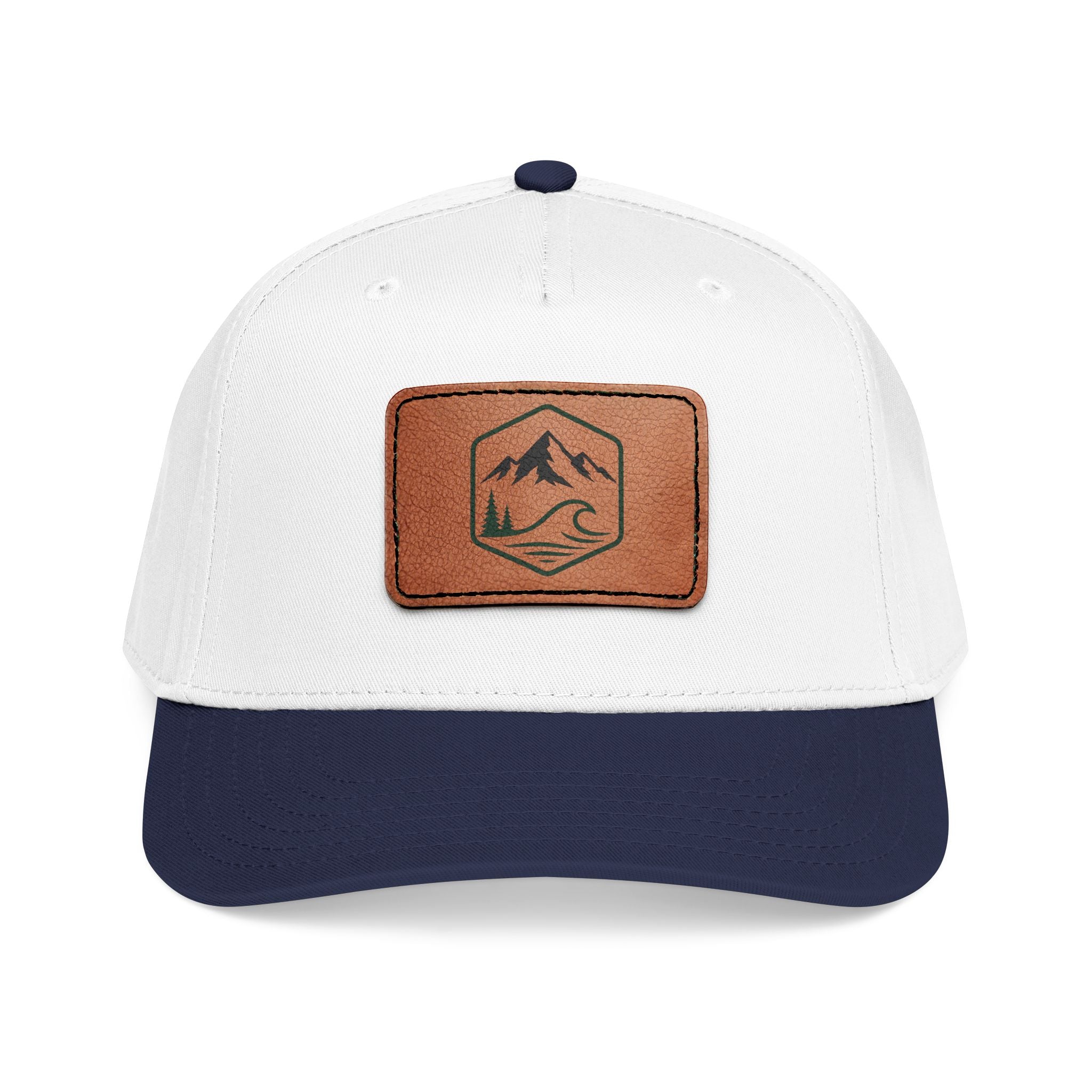 Leather Timber Wave Patch Outdoors Baseball Cap