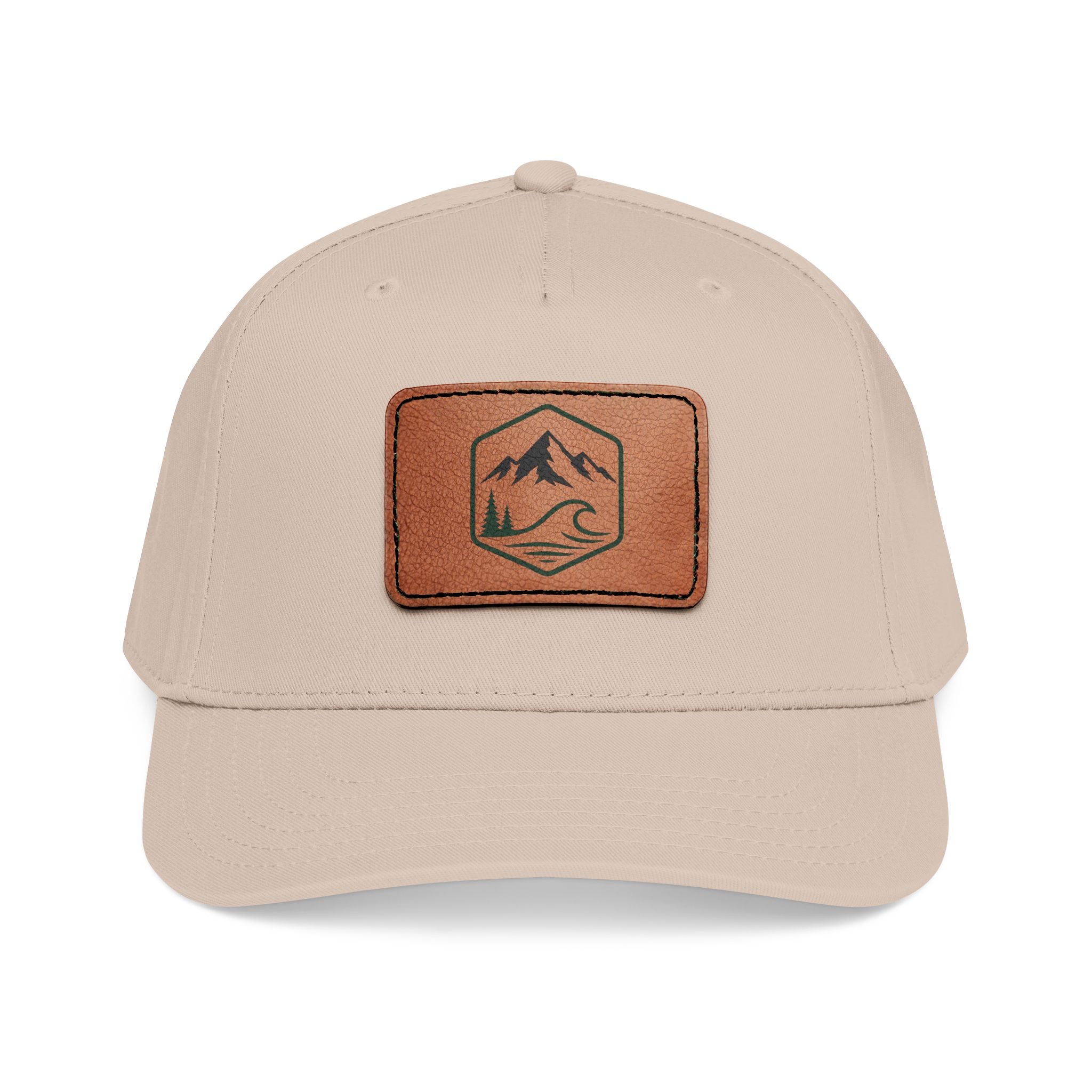 Leather Timber Wave Patch Outdoors Baseball Cap