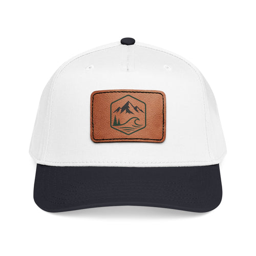 Leather Timber Wave Patch Outdoors Baseball Cap