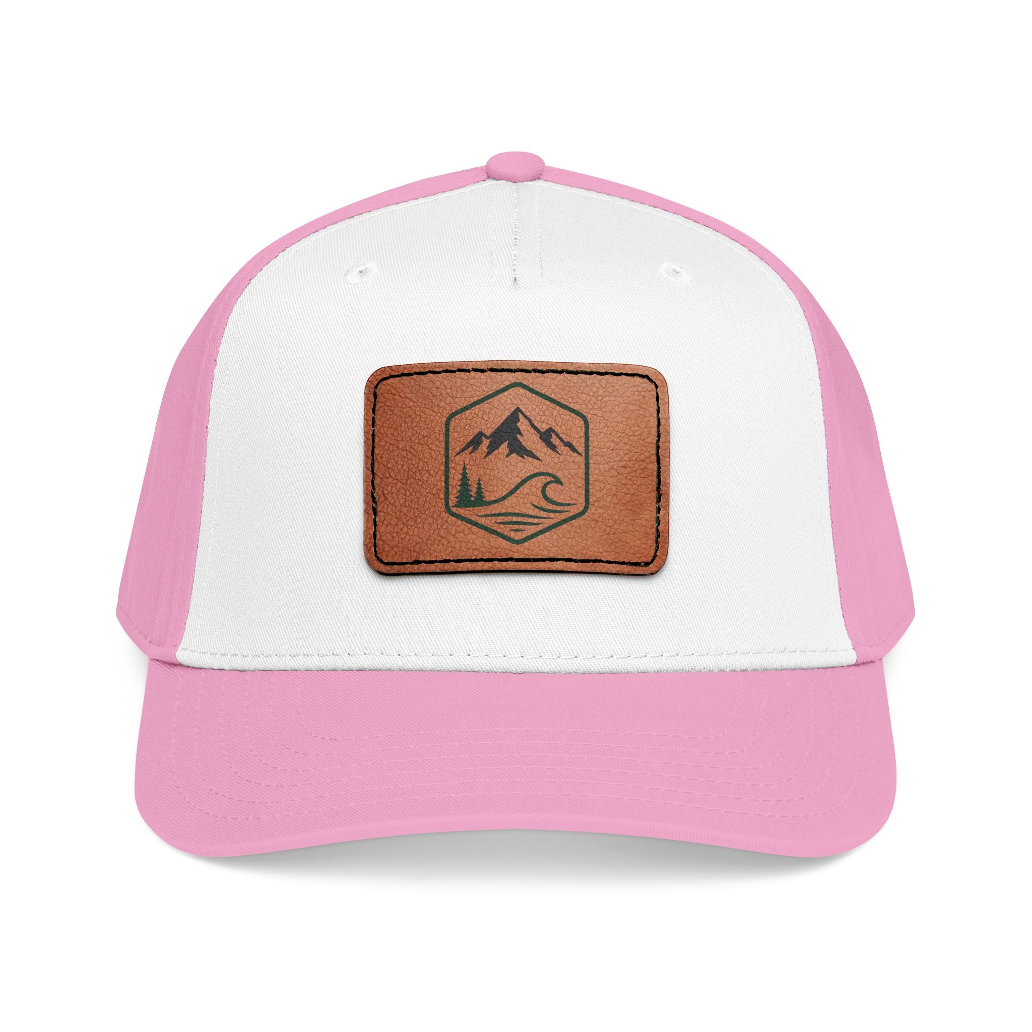 Leather Timber Wave Patch Outdoors Baseball Cap