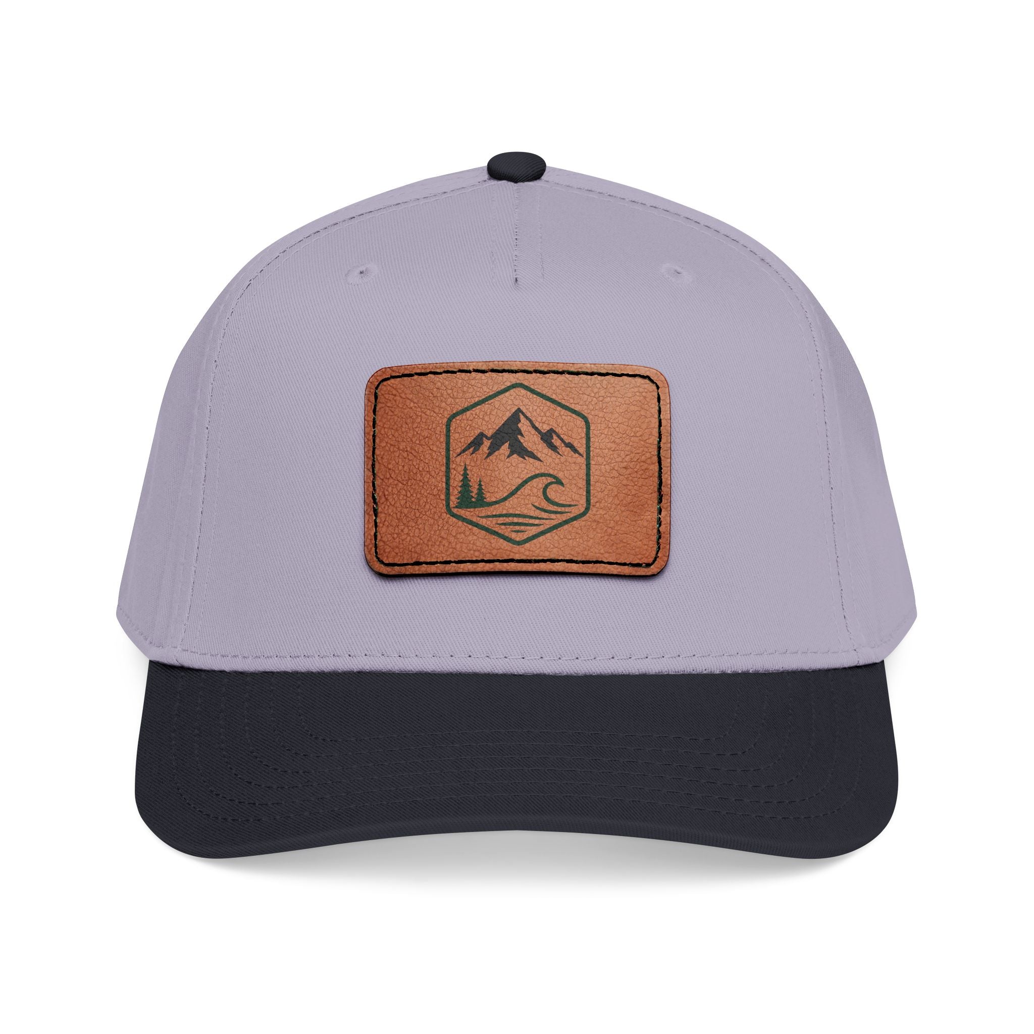 Leather Timber Wave Patch Outdoors Baseball Cap