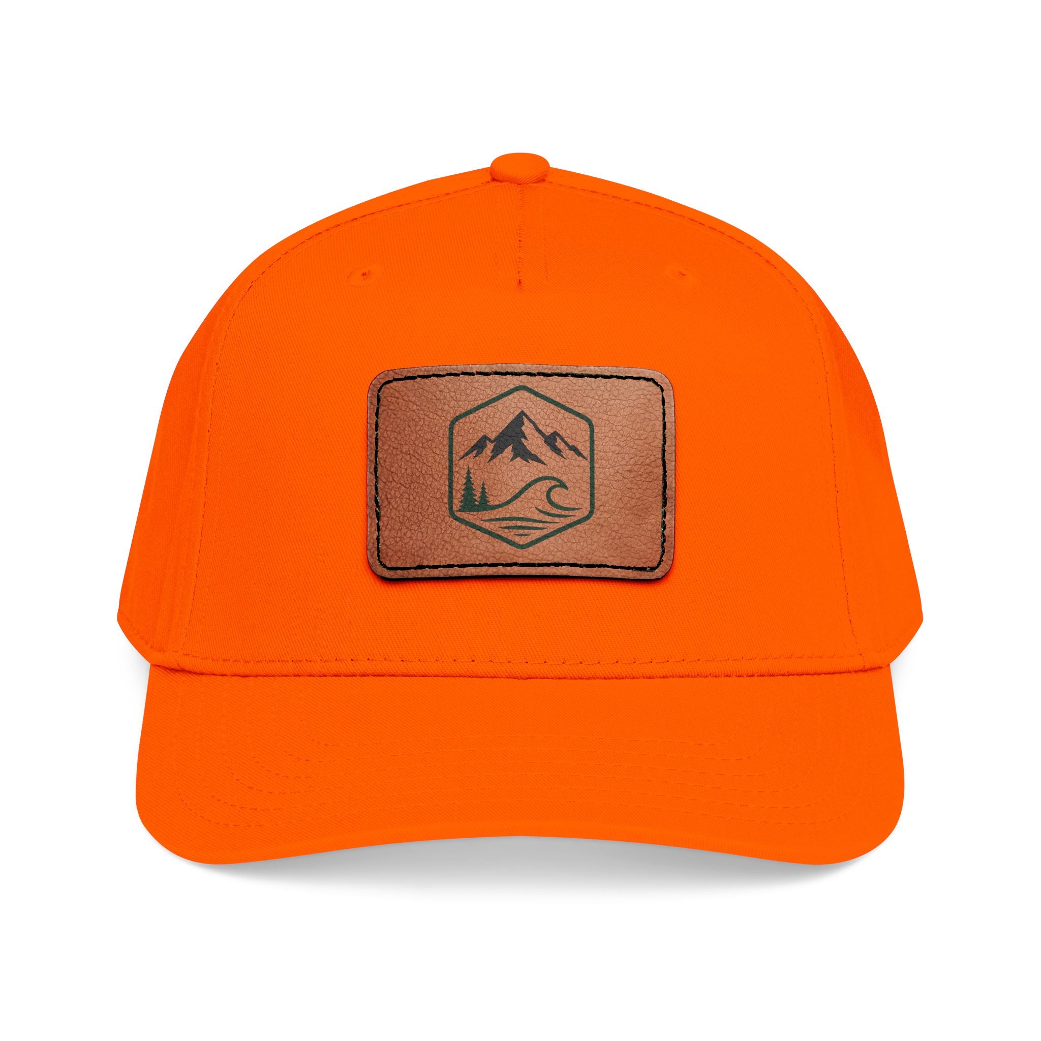 Leather Timber Wave Patch Outdoors Baseball Cap