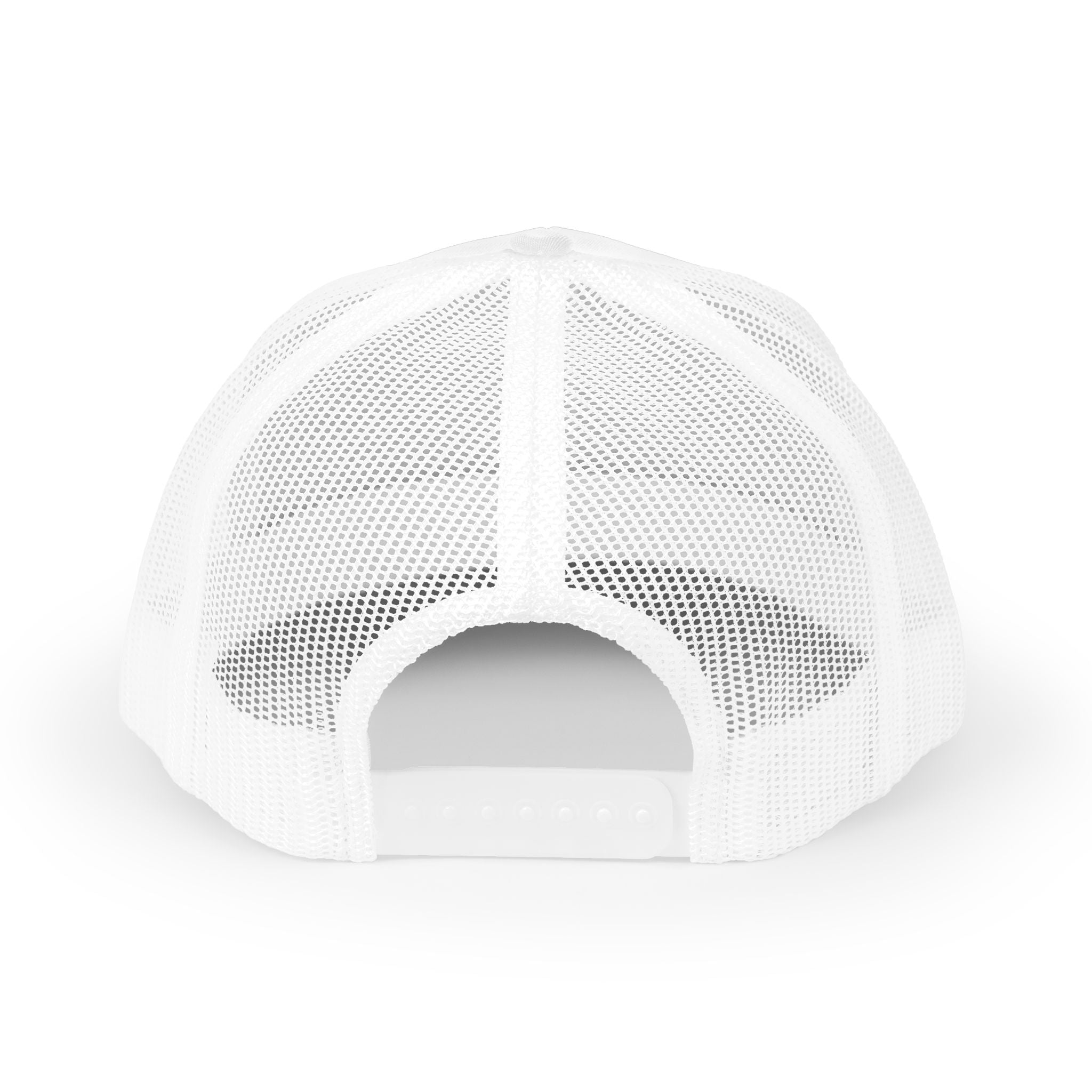 Timber and Waves Trucker Hat — Retro Mountain & Ocean Mesh Cap